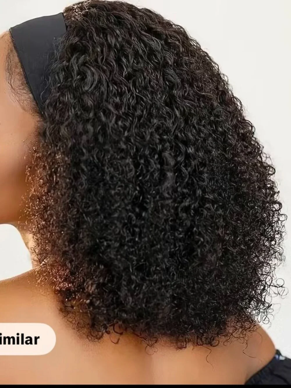 16 inch Headband Jerry Curly Human Hair Wig